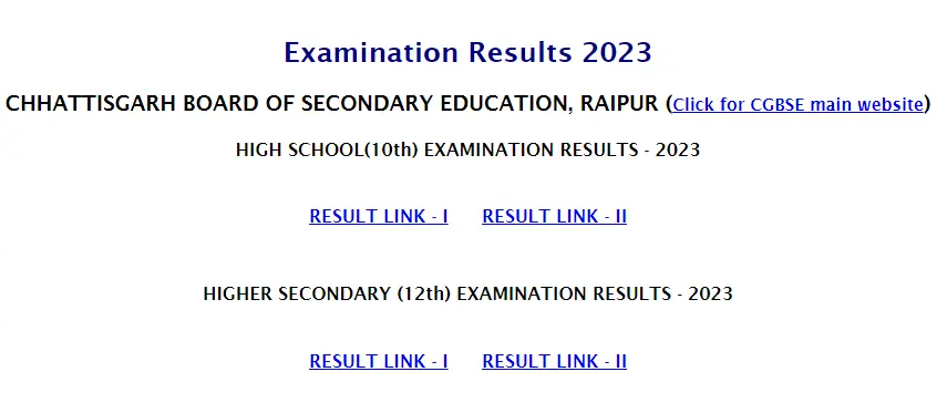  cgbse 12th result 2023